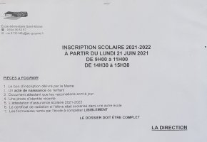 Inscription Scolaire 2021-2022